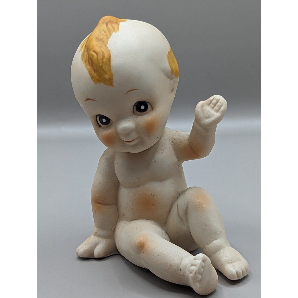 Vintage Kewpie Doll Bisque Figurine Waving